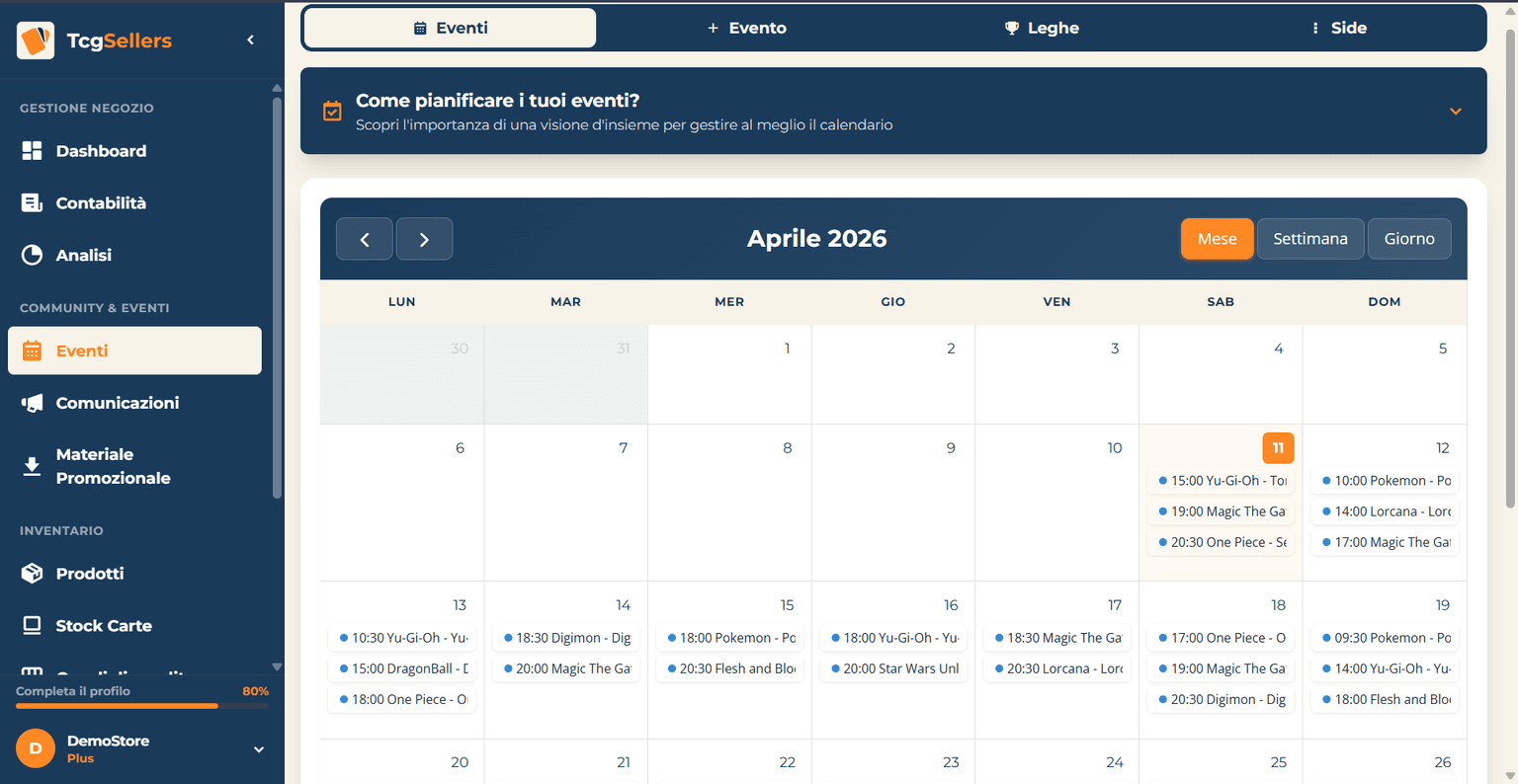 Calendario Eventi
