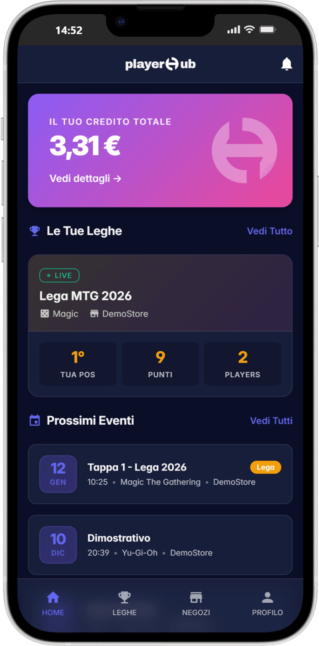 PlayerHub Home