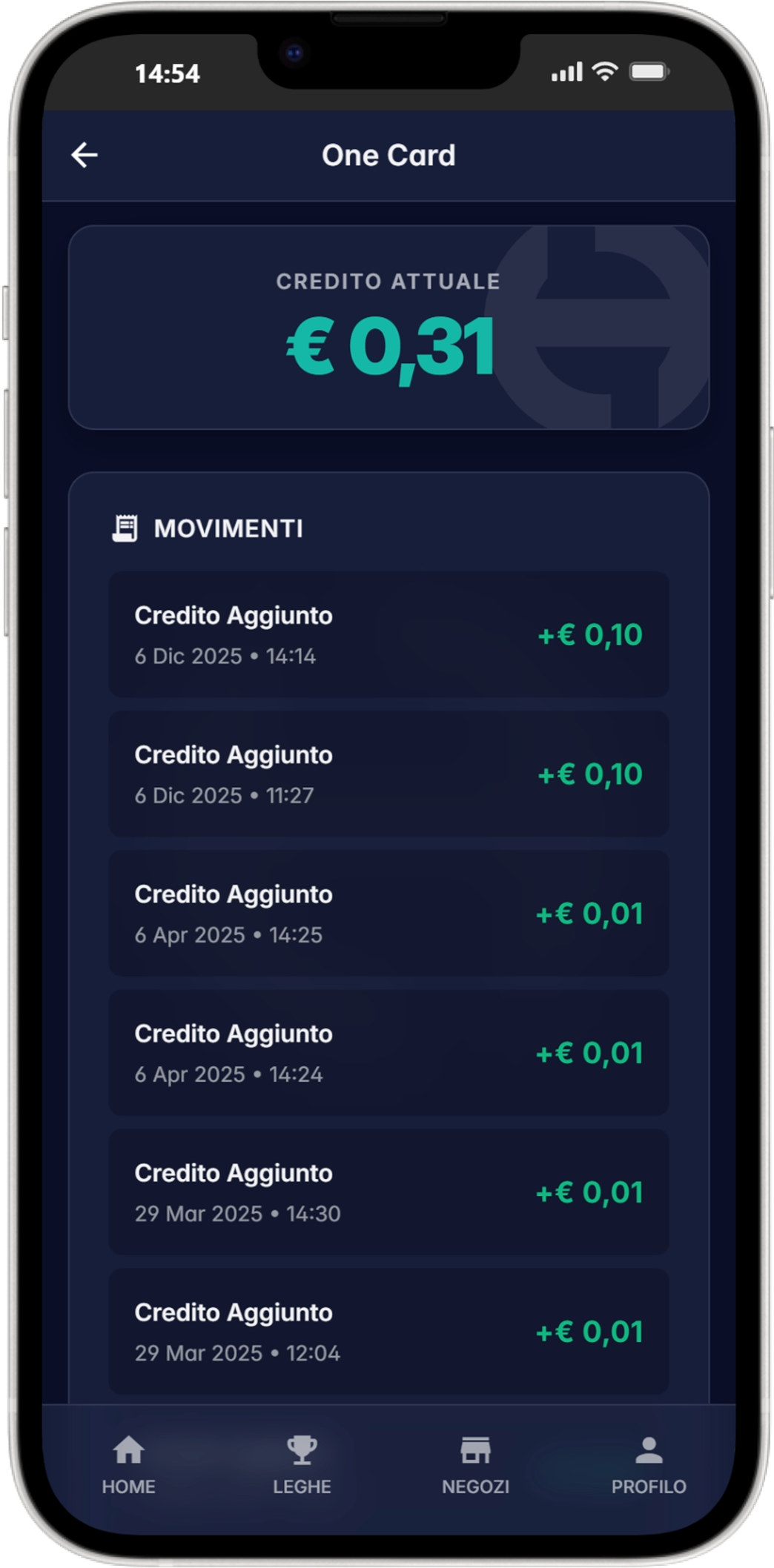 Transazioni playerHub